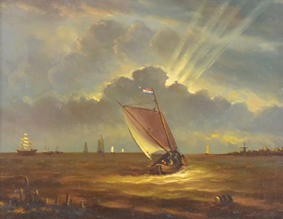 Lot 292 - Modern painting, Fishing boat