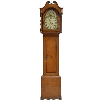 Lot 372 - Oak longcase clock Wm Buttler, Broadoak