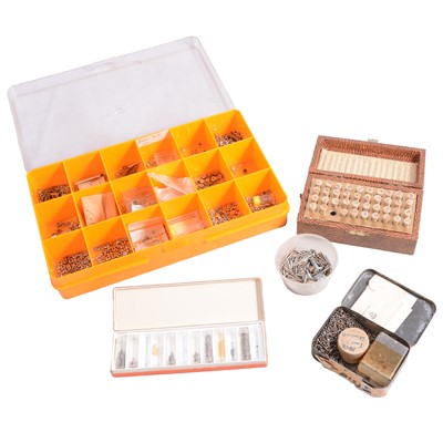 Lot 1091 - A collection of wristwatch findings, small screwdrivers, and gilt metal jewellery.