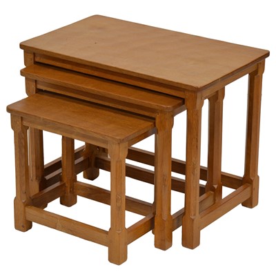 Lot 356 - Robert 'Mouseman' Thompson of Kilburn, an oak nest of tables