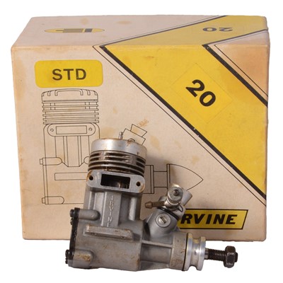 Lot 305 - Irvine 20 engine, with muffler and spares, boxed