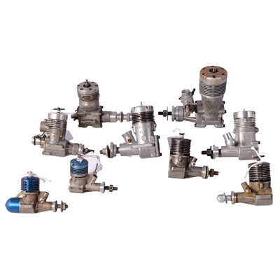 Lot 324 - Three O.S. Max model aero engines, and others