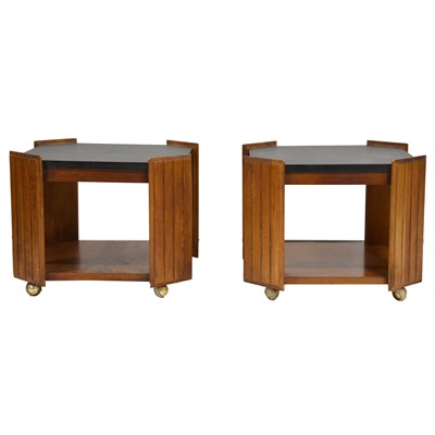 Lot 246 - Suite of three Mid-Century style coffee tables, by Lane, Altavista, Virginia