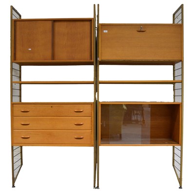 Lot 267 - Mid-century teak bookcase wall units, by Ladderax