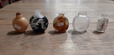 Lot 15 - Collection of Chinese hardstone and porcelain snuff bottles