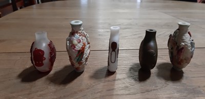 Lot 15 - Collection of Chinese hardstone and porcelain snuff bottles
