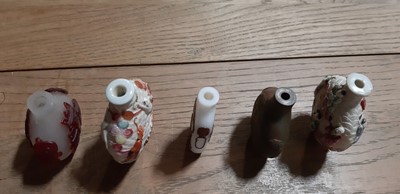 Lot 15 - Collection of Chinese hardstone and porcelain snuff bottles