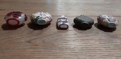 Lot 15 - Collection of Chinese hardstone and porcelain snuff bottles