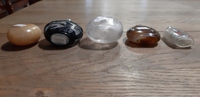 Lot 15 - Collection of Chinese hardstone and porcelain snuff bottles