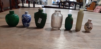 Lot 15 - Collection of Chinese hardstone and porcelain snuff bottles