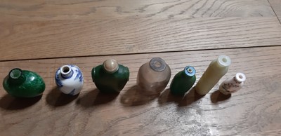 Lot 15 - Collection of Chinese hardstone and porcelain snuff bottles