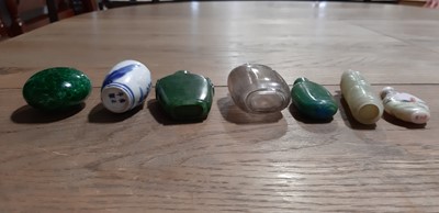Lot 15 - Collection of Chinese hardstone and porcelain snuff bottles