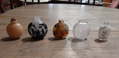Lot 15 - Collection of Chinese hardstone and porcelain snuff bottles