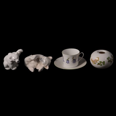 Lot 52 - Two Royal Copenhagen polar bears, teaware and Homemaker ceramics