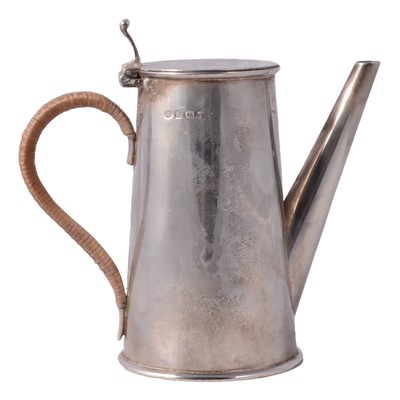 Lot 216 - Silver chocolate pot, Adie Bros Ltd, Birmingham 1929.