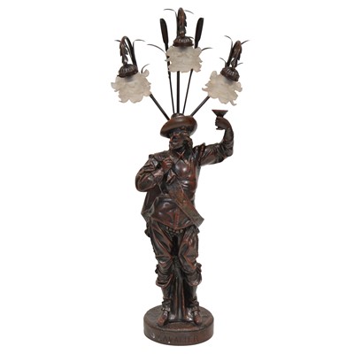 Lot 361 - Composition table lamp, modelled with a Cavalier