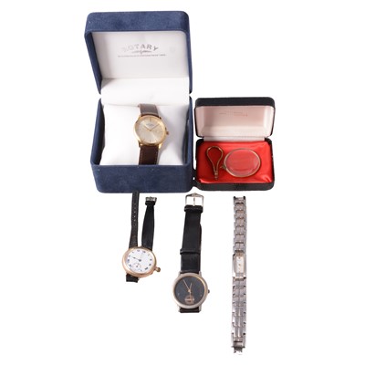 Lot 198 - Yellow metal cased vintage wristwatch, and other quartz wristwatches