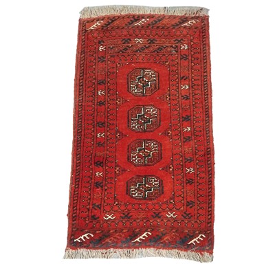 Lot 455 - Small Afghan mat and two Persian pattern rugs