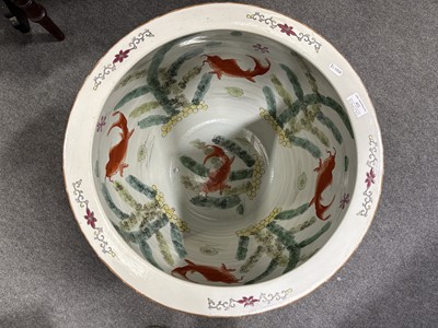 Lot 225 - Large Chinese fish bowl, and another smaller fish bowl
