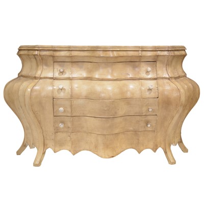 Lot 242 - Spanish stained pine bombe commode