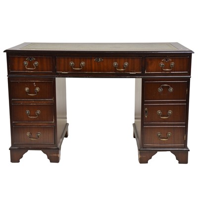 Lot 216 - Reproduction mahogany twin pedestal desk
