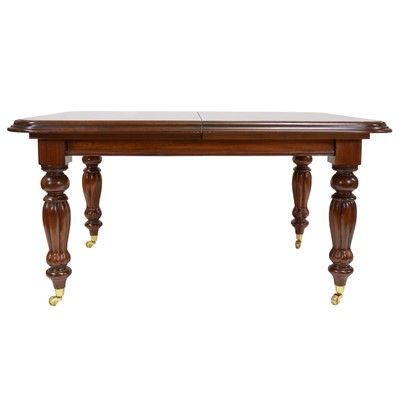 Lot 260 - Reproduction mahogany extending dining table and chairs, by Sim Beck