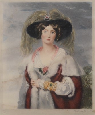 Lot 290 - Eight early 20th Century portrait mezzotints, Ladies