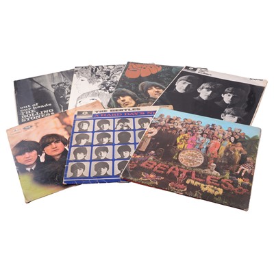 Lot 158 - The Beatles, six vinyl LPs and a Rolling Stones LP