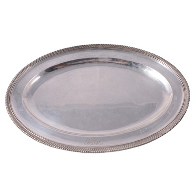 Lot 221 - An oval silver platter, Goldsmiths & Silversmiths Co Ltd, London 1934.