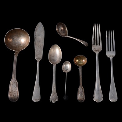 Lot 223 - A mixed collection of silver flatware.