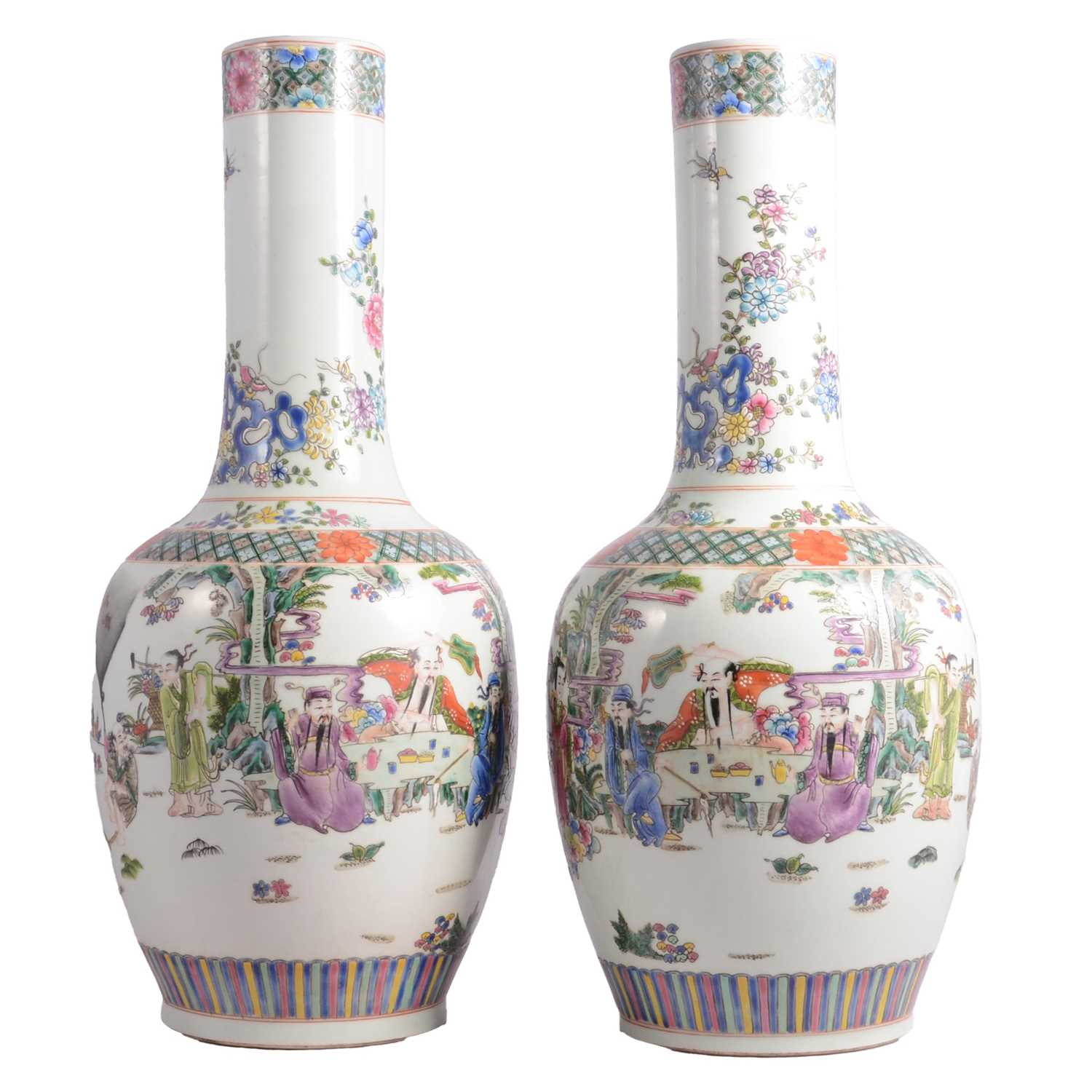 Lot 28 - Pair of Chinese famille verte vases