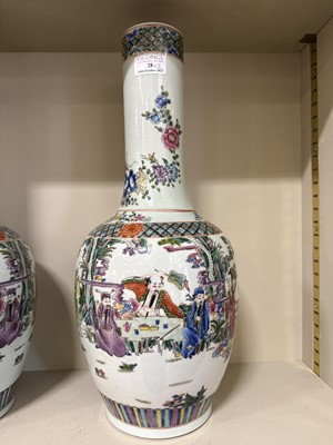 Lot 28 - Pair of Chinese famille verte vases