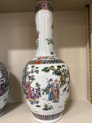 Lot 28 - Pair of Chinese famille verte vases