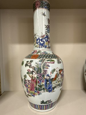 Lot 28 - Pair of Chinese famille verte vases