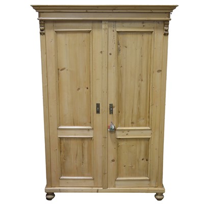 Lot 352A - Continental stripped pine wardrobe