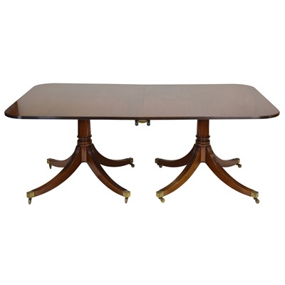 Lot 438 - Reproduction mahogany dining room suite, Arthur Brett & Sons of Norwich, retailed by Harrods