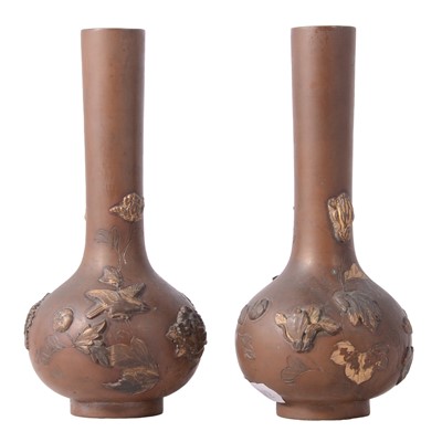 Lot 96 - Pair of Japanese vases, Meiji period
