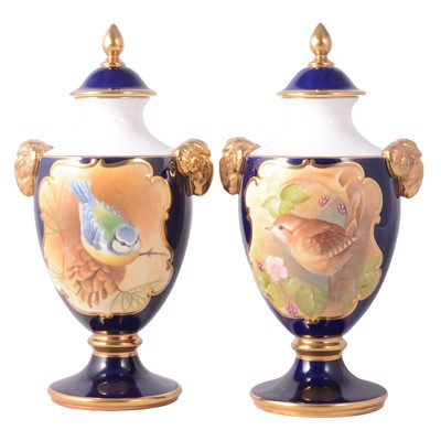 Lot 34 - Pair of Caverswall China covered vases