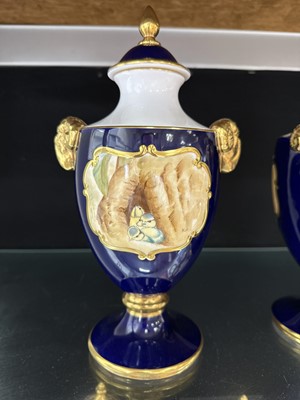 Lot 34 - Pair of Caverswall China covered vases