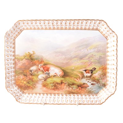 Lot 13 - Bodley China cabinet plate, 'View in North Wales'