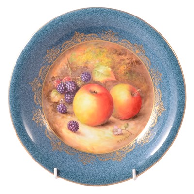 Lot 70 - Royal Worcester shallow fruit bowl, signed R Sebright