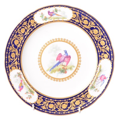 Lot 46 - Minton cabinet plate painted with exotic birds