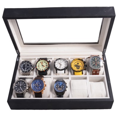 Lot 1037 - Eight gentlemen's automatic and quartz wristwatches, Vostok Europe, Constantin Weisz.