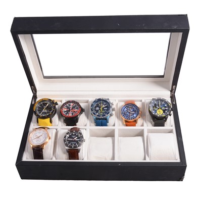 Lot 1039 - Eight gentlemen's automatic and quartz wristwatches, Vostok Europe, Tissot.