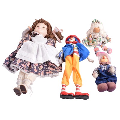 Lot 139 - A large collection of models, dolls, clowns and a toy pram.