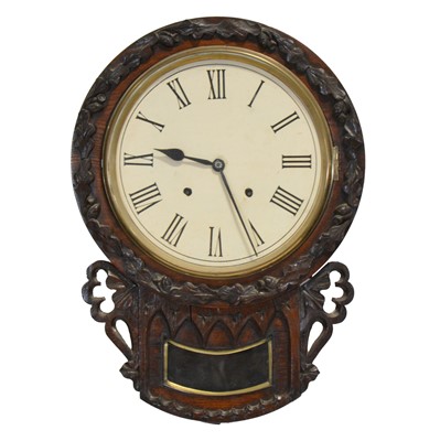 Lot 468 - Victorian oak wall clock