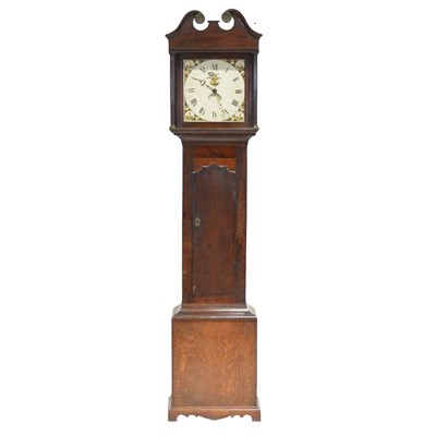Lot 444 - Oak longcase clock