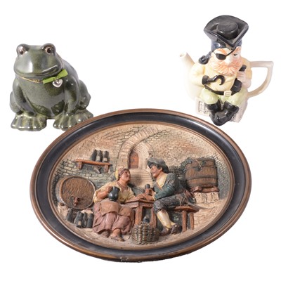 Lot 100 - Continental pottery charger, decorative ceramics.