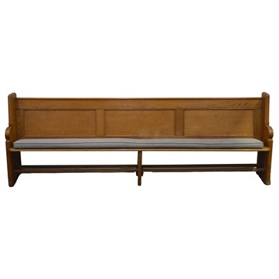 Lot 446 - Large oak pew