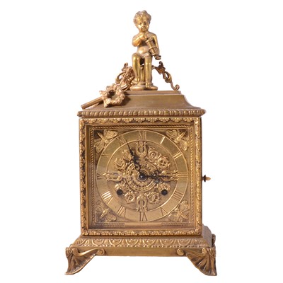 Lot 85 - French brass mantel clock